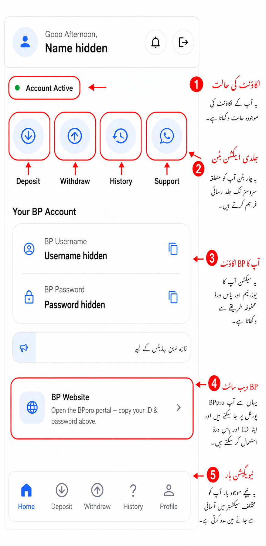 BetPro App home dashboard screen